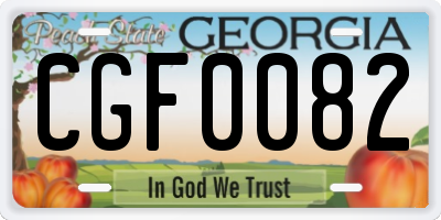 GA license plate CGF0082