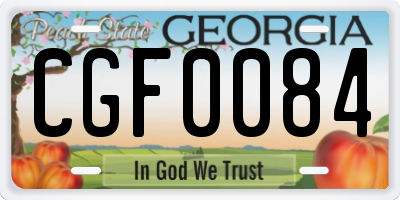 GA license plate CGF0084