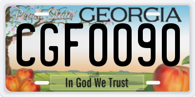 GA license plate CGF0090
