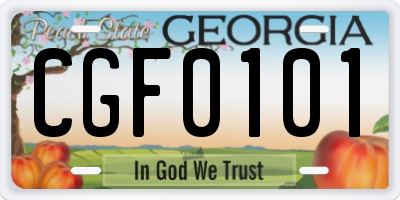 GA license plate CGF0101