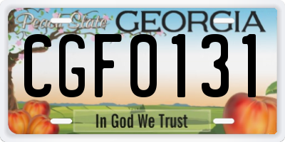 GA license plate CGF0131