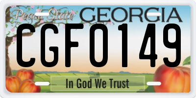 GA license plate CGF0149