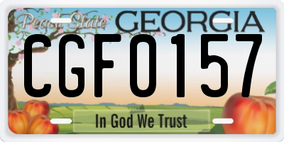 GA license plate CGF0157