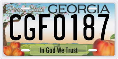 GA license plate CGF0187