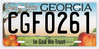 GA license plate CGF0261
