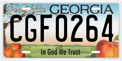 GA license plate CGF0264