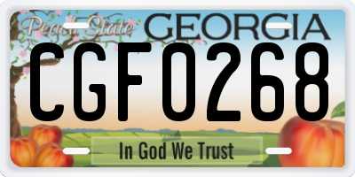 GA license plate CGF0268