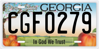 GA license plate CGF0279