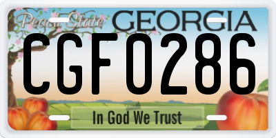 GA license plate CGF0286