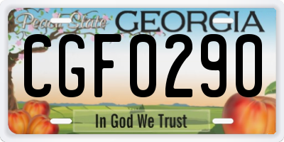 GA license plate CGF0290
