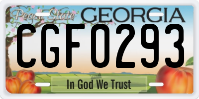 GA license plate CGF0293