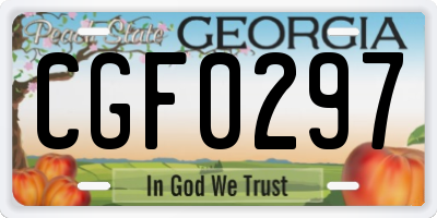 GA license plate CGF0297