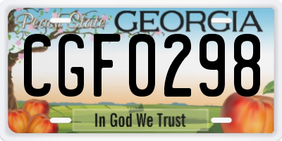 GA license plate CGF0298