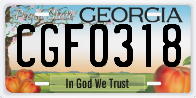 GA license plate CGF0318