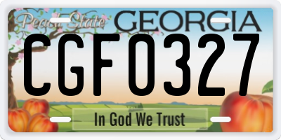 GA license plate CGF0327