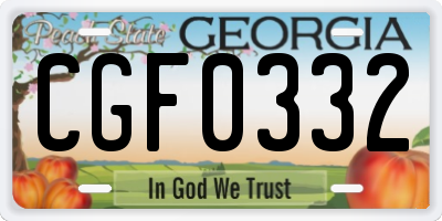 GA license plate CGF0332