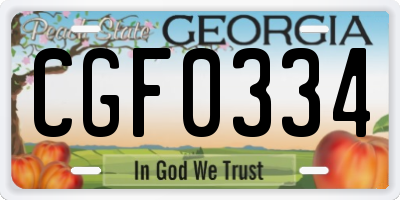 GA license plate CGF0334