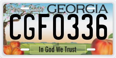 GA license plate CGF0336