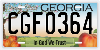 GA license plate CGF0364
