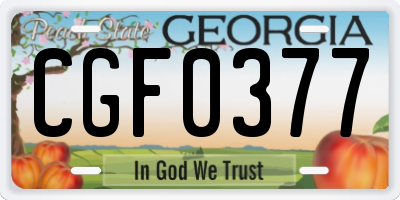 GA license plate CGF0377