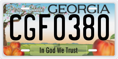 GA license plate CGF0380