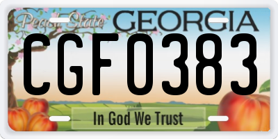 GA license plate CGF0383