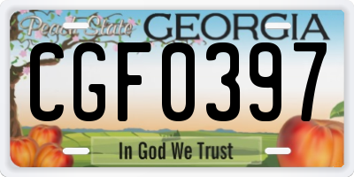 GA license plate CGF0397
