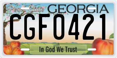 GA license plate CGF0421