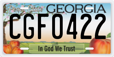 GA license plate CGF0422