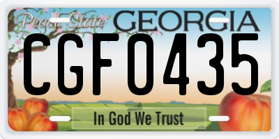 GA license plate CGF0435