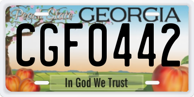 GA license plate CGF0442