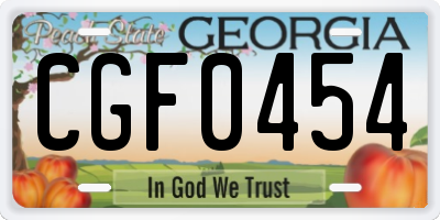 GA license plate CGF0454