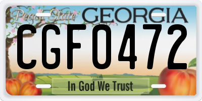 GA license plate CGF0472
