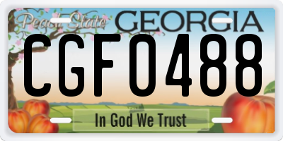GA license plate CGF0488