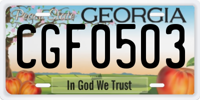 GA license plate CGF0503