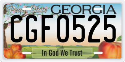 GA license plate CGF0525