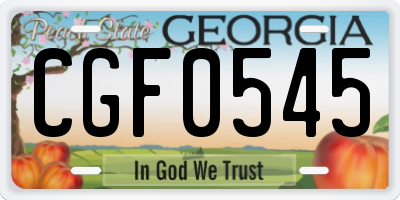 GA license plate CGF0545