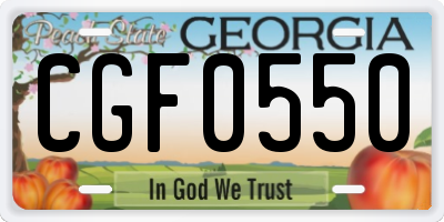 GA license plate CGF0550