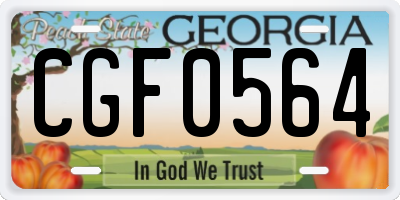 GA license plate CGF0564