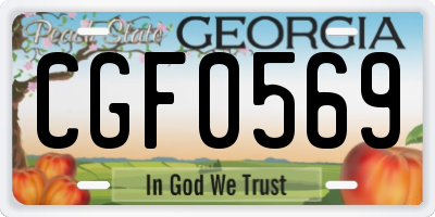 GA license plate CGF0569