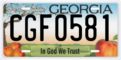 GA license plate CGF0581