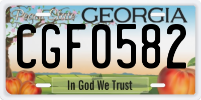 GA license plate CGF0582