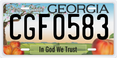 GA license plate CGF0583