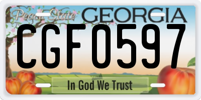 GA license plate CGF0597