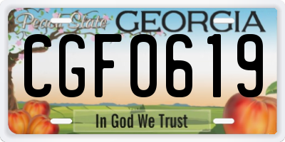 GA license plate CGF0619