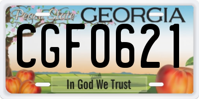 GA license plate CGF0621