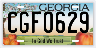 GA license plate CGF0629