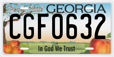 GA license plate CGF0632