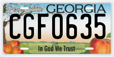 GA license plate CGF0635