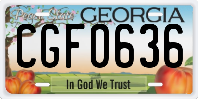 GA license plate CGF0636